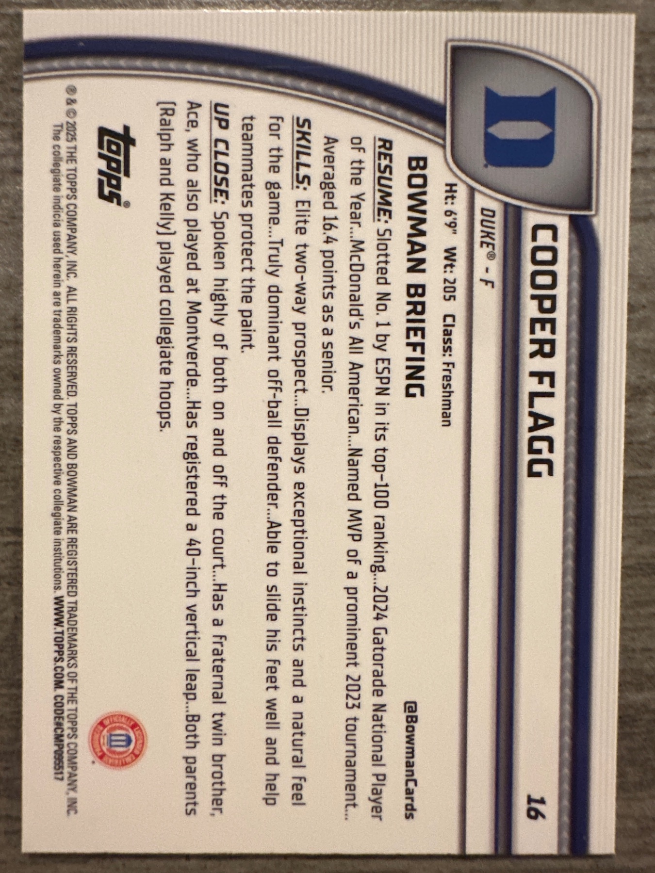 Card back