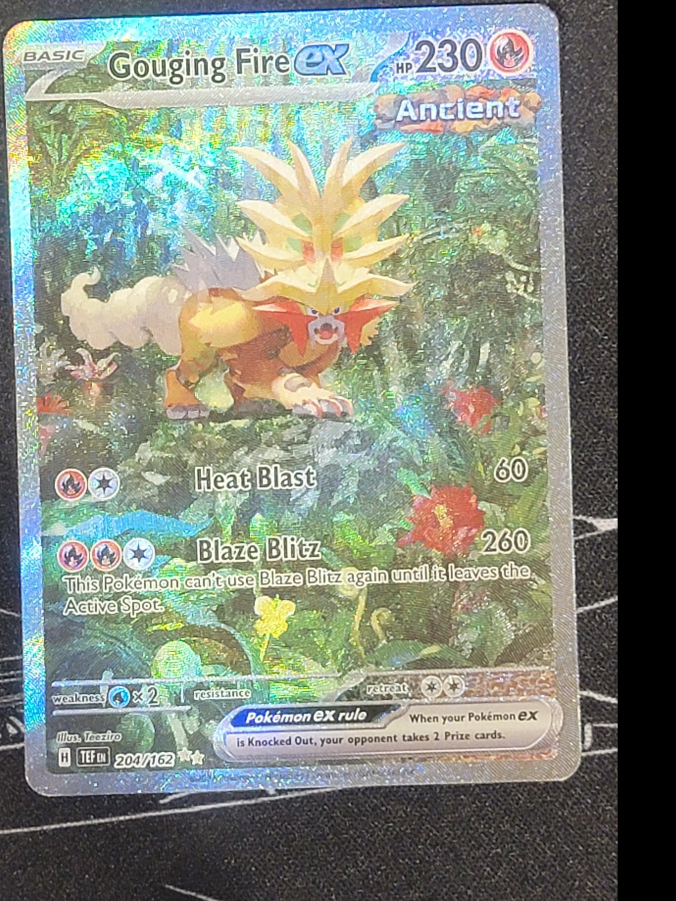 gouging fire ancient pokemon card Gouging Fire EX SAR Shiny Custom Pokemon Graded Display Case