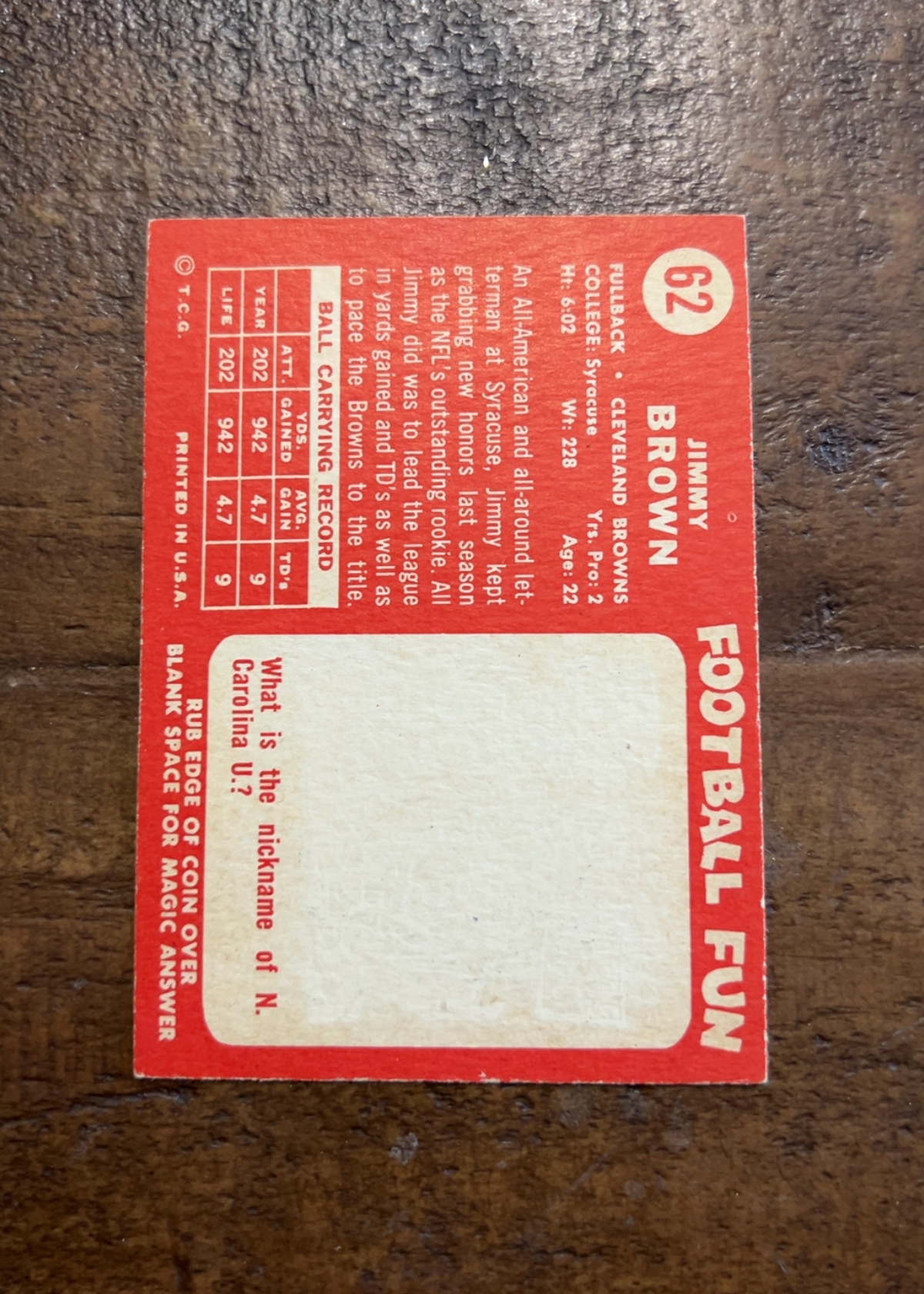 Card back