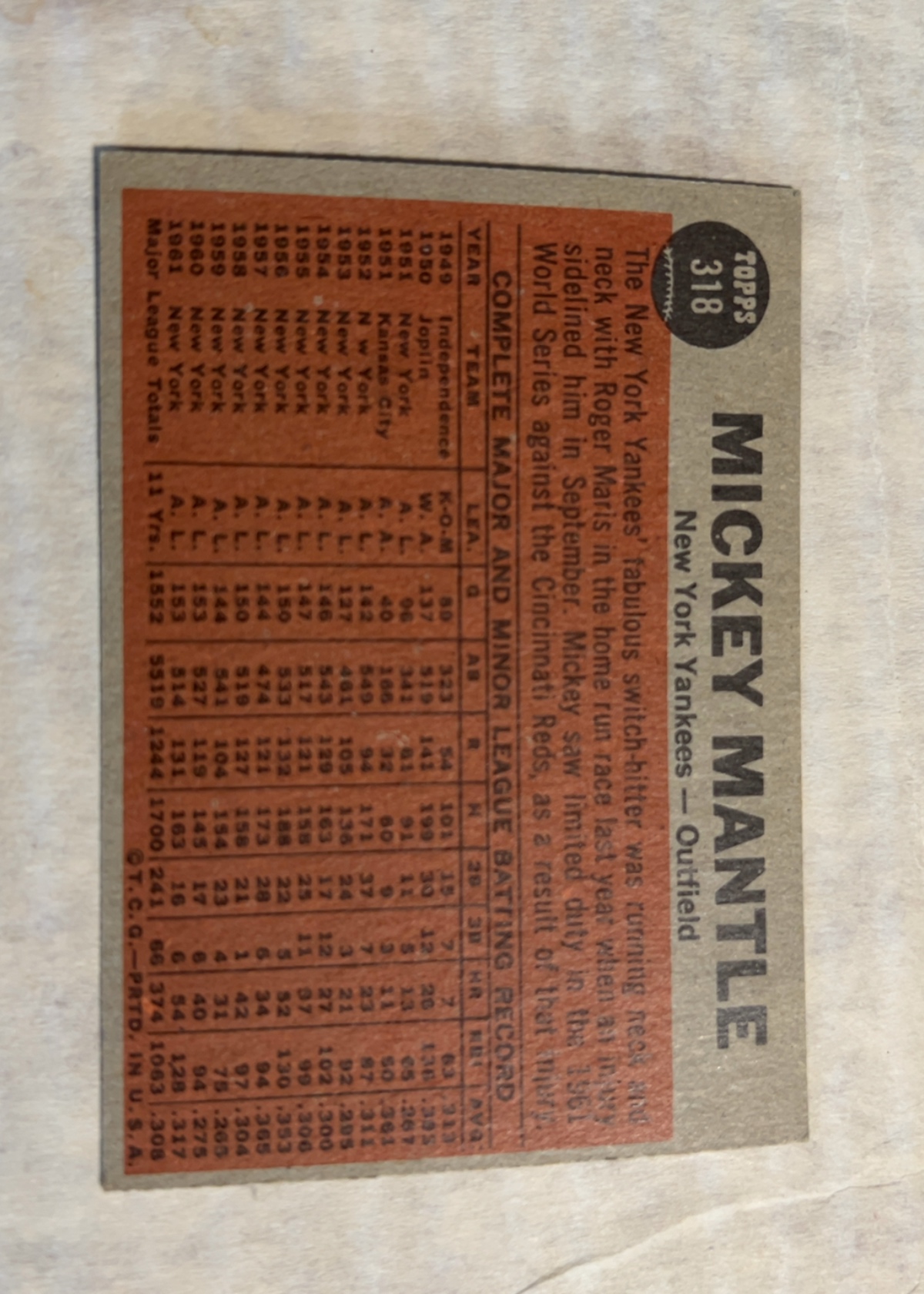 Card back