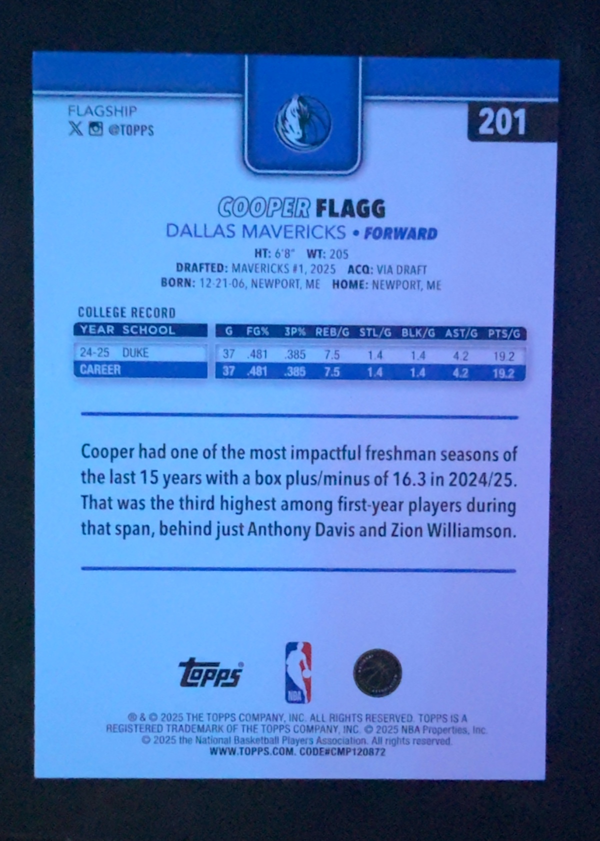 Card back