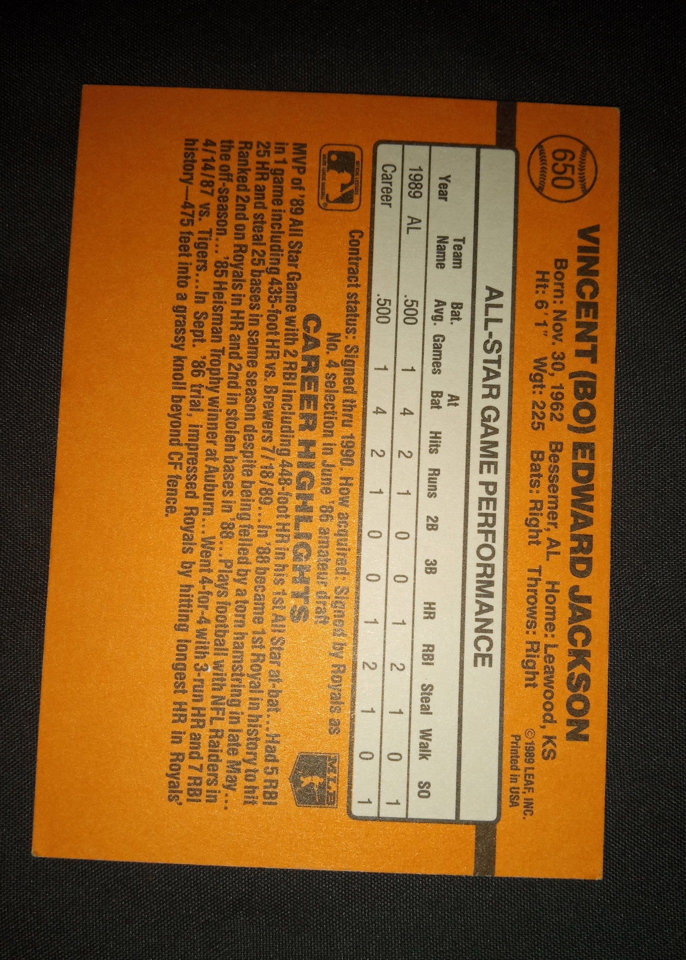 Card back