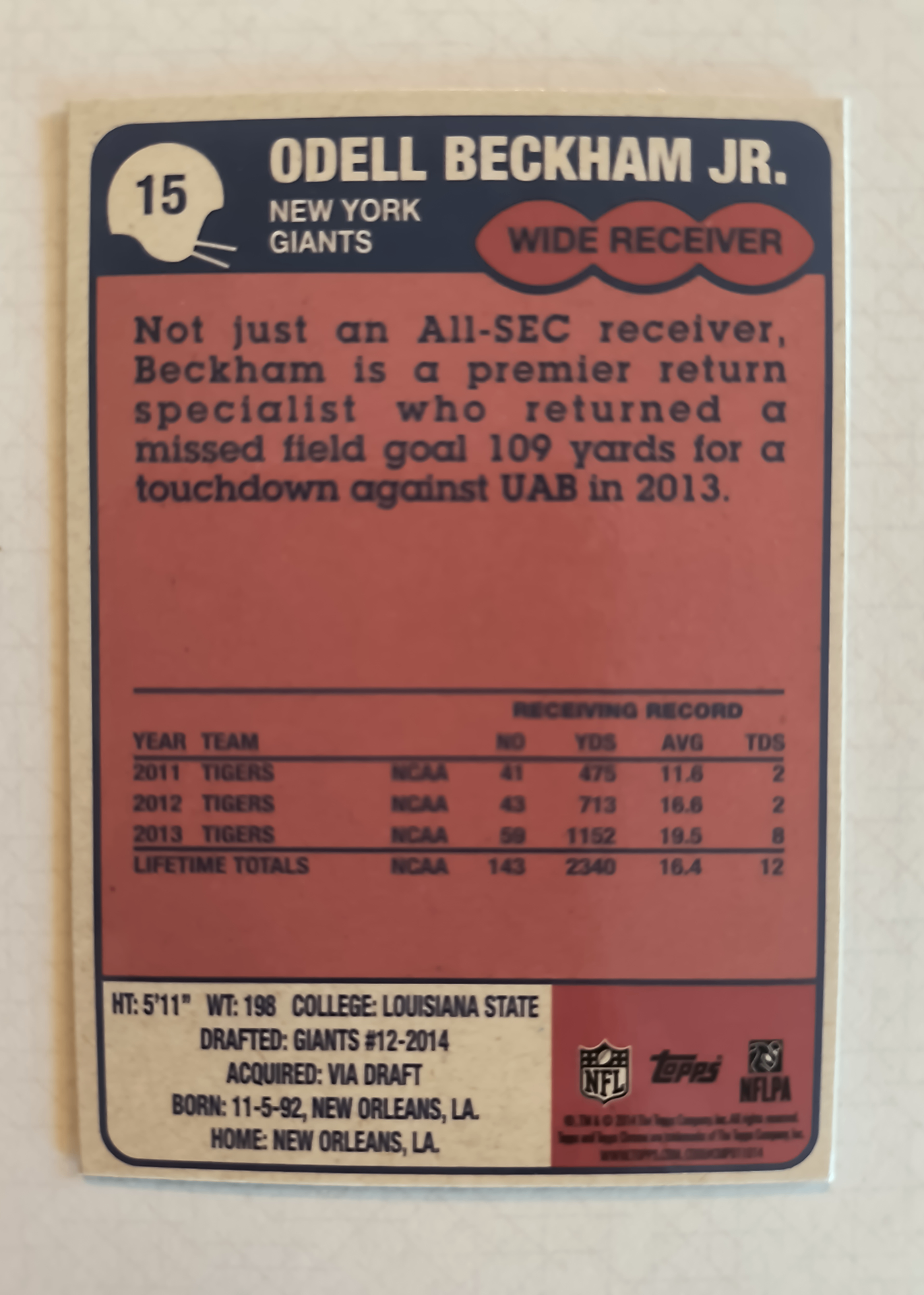 Card back