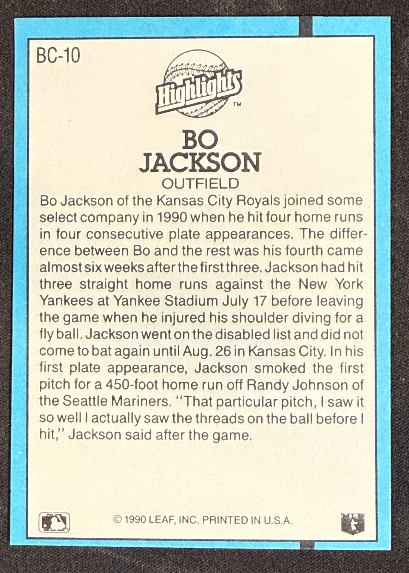 Card back
