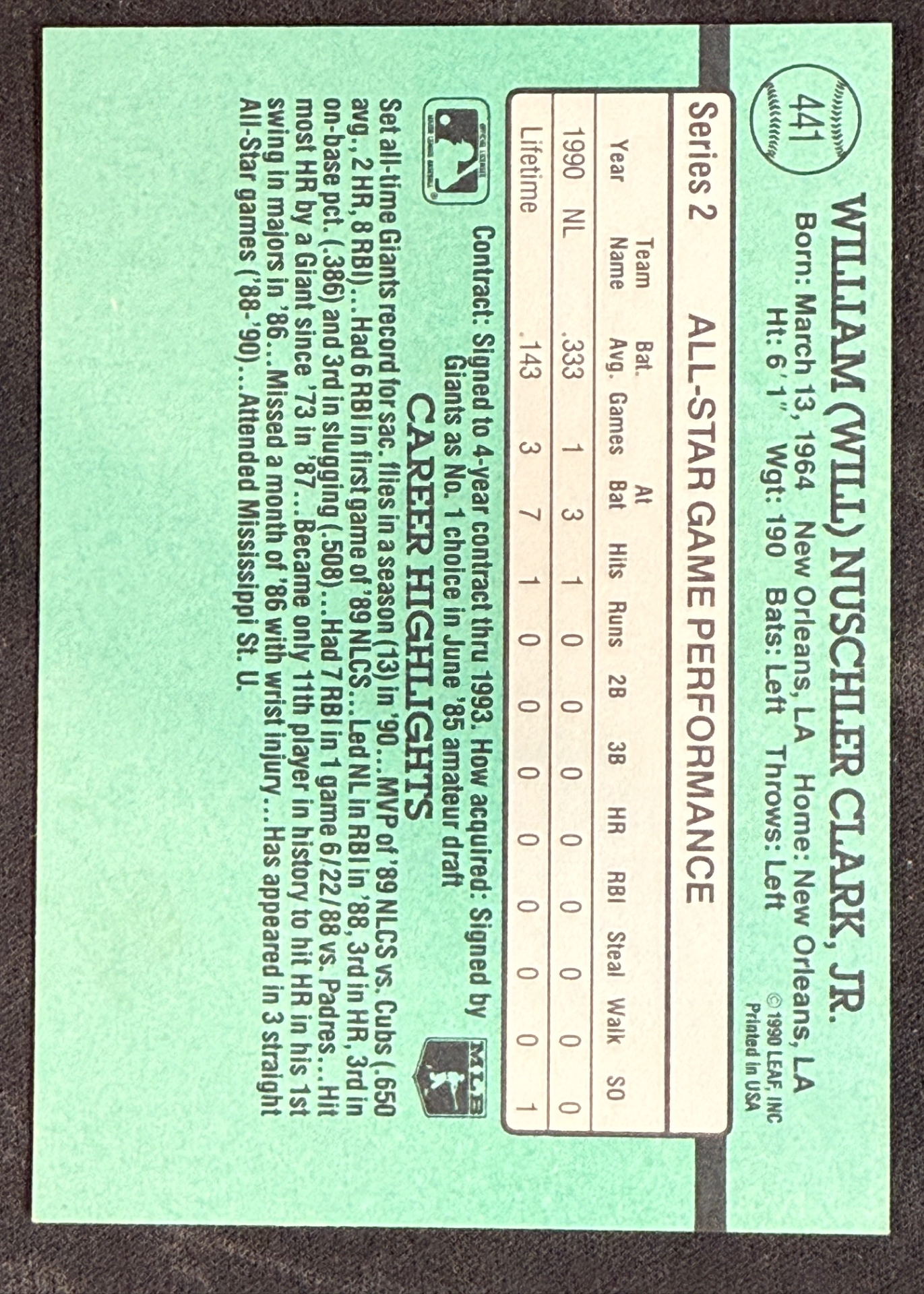 Card back