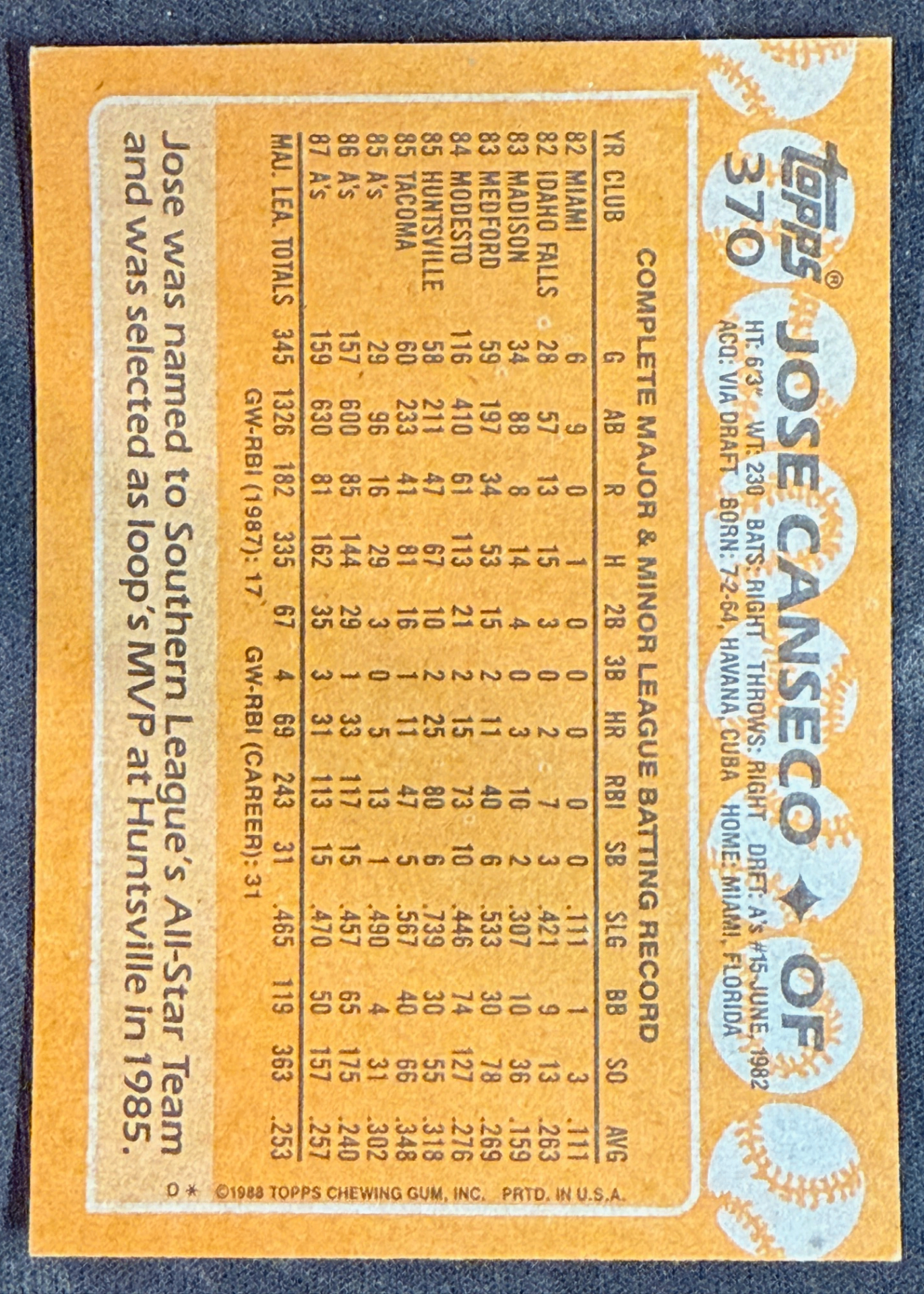 Card back