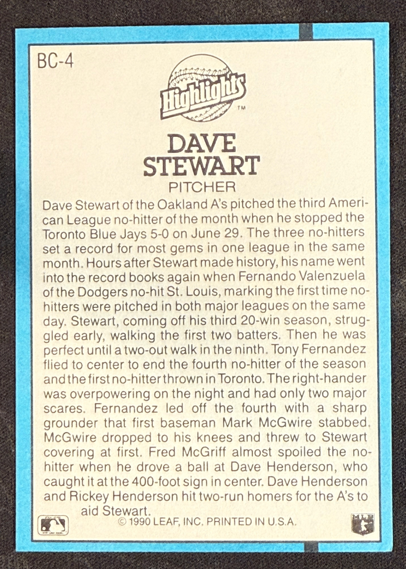 Card back