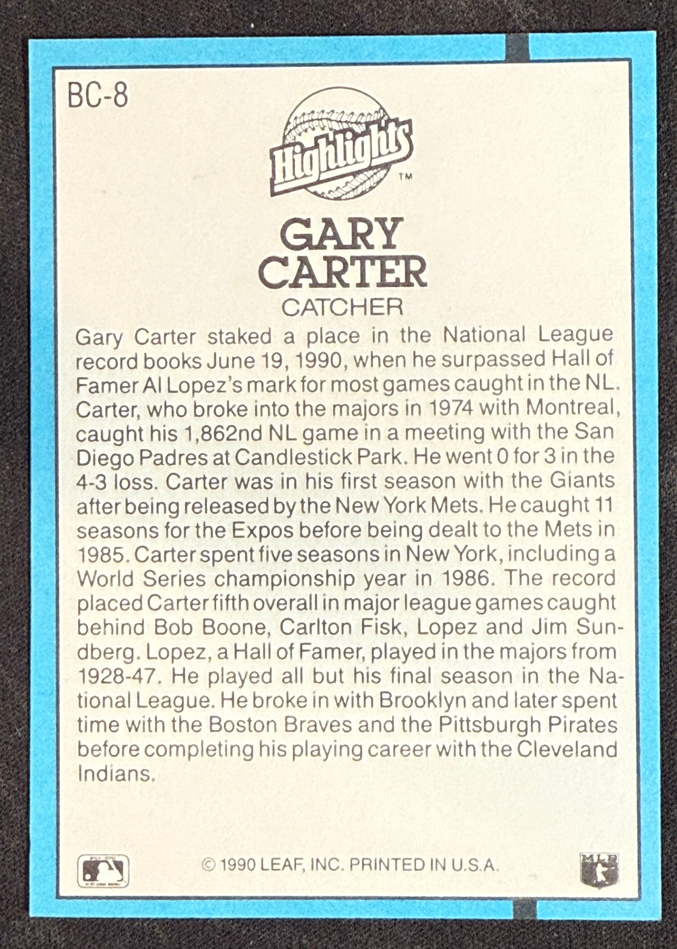 Card back