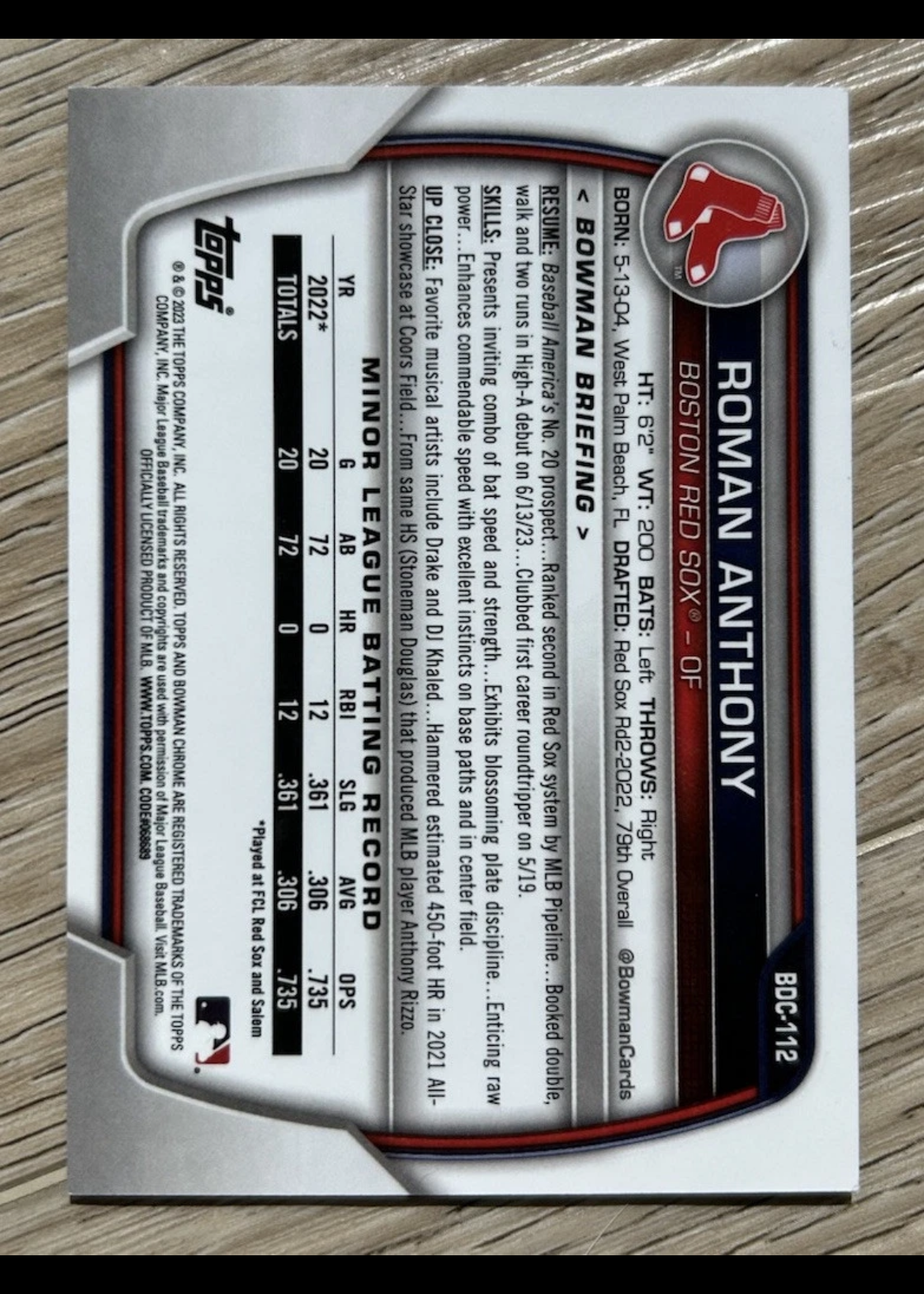 Card back